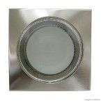 Plafon de alumínio embutido quadrado médio para duas lâmpadas bivolt 60W com aro níquel Bronzear