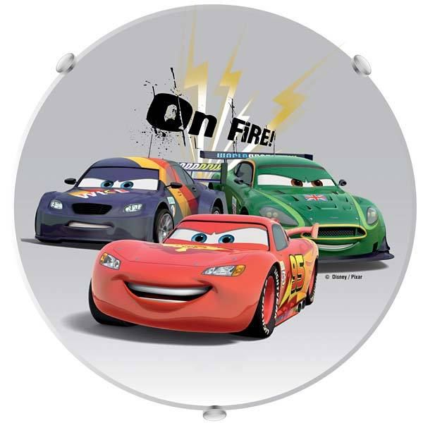 Plafon Infantil Startec Carros Redondo Vidro Colorido