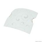 Plafon quadrado de sobrepor para 2 lâmpadas E27 30cm Angra fosco com arabescos Taschibra