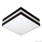 Plafon quadrado para 2 lâmpadas E27 20W Bilbão 26x26cm preto Tualux