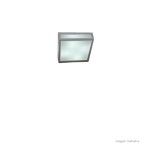 Plafon quadrado para 2 lâmpadas escovado lateral vidro pequeno Pantoja