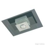 Plafon retangular para 1 lâmpada E27 Spacial PMR 135 100W vidro preto Pantoja