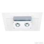 Plafon retangular para 2 lâmpadas E27 Spacial PMR 136 100W Pantoja