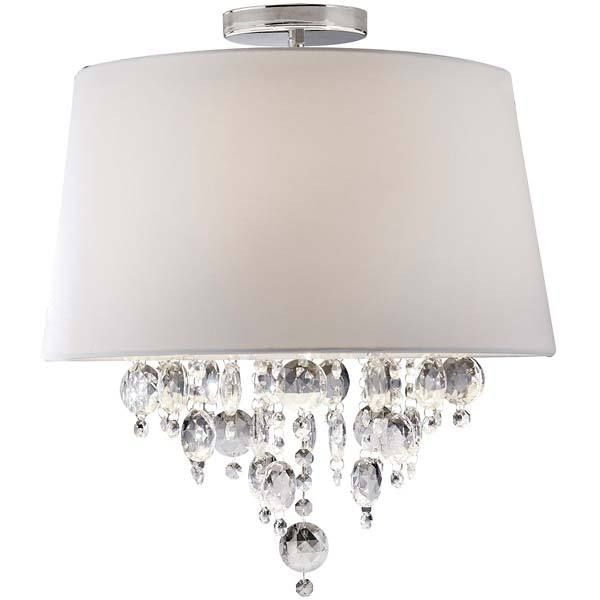 Plafon São Paulo M Redondo Cristal Branco Bivolt LLUM Bronzearte