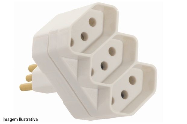 Plugue 2p T 3 Saidas 20a Cinza Ref.: 1492