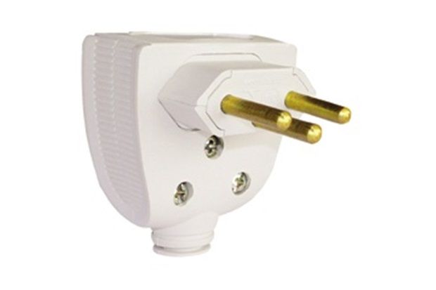 Plugue 2p T Saída Lateral 20a Branco