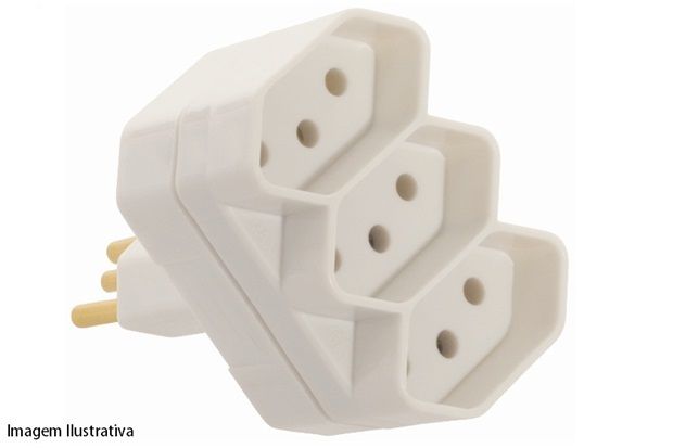 Plugue 2p Mais 3 Saídas 10a Cinza Ref.:1491