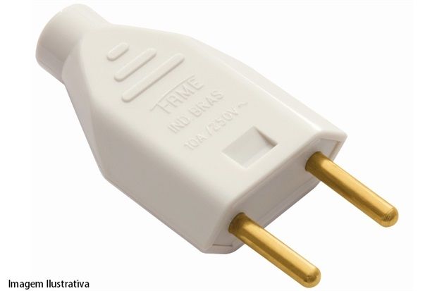 Plugue Cinza Bip 2p Macho 180 10a Ref.: 1419