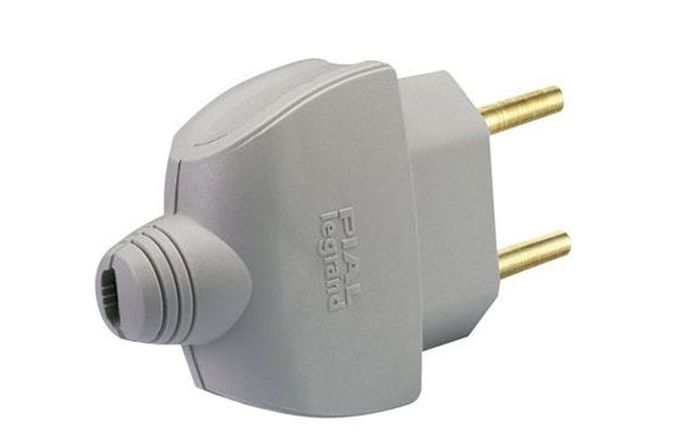 Plugue Monobloco 2 Pólos 10a Cinza