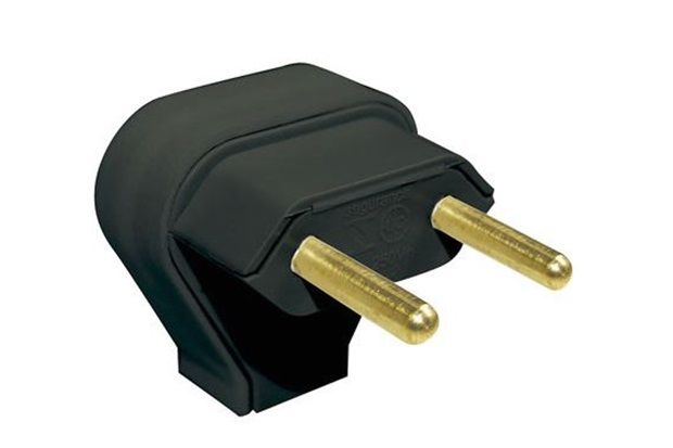 Plugue Triangular 2 Pólos 10a Preto