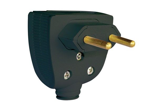 Plugue Versátil 2 Pinos com Saída Lateral 20a Preto