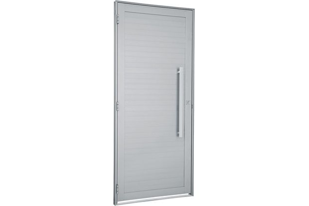 Porta com Lambri E Puxador Esquerda Alumifort 216x88cm