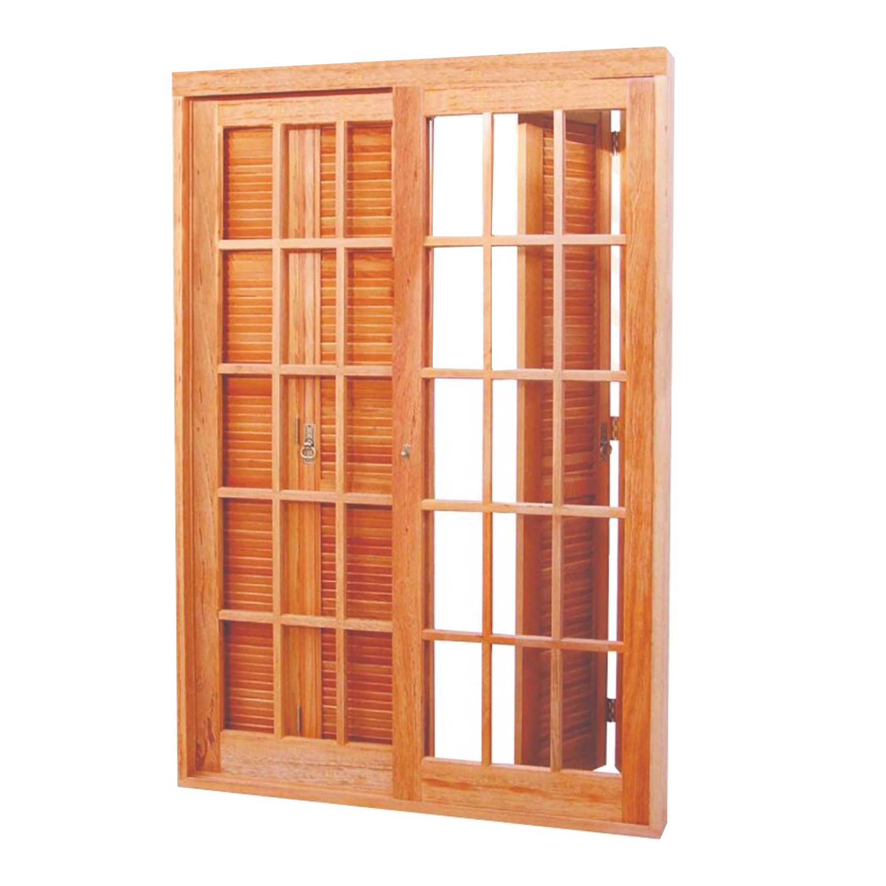 Porta Montada Balcão Veneziana de Madeira Eucalipto 2,13x1,40m Madecen