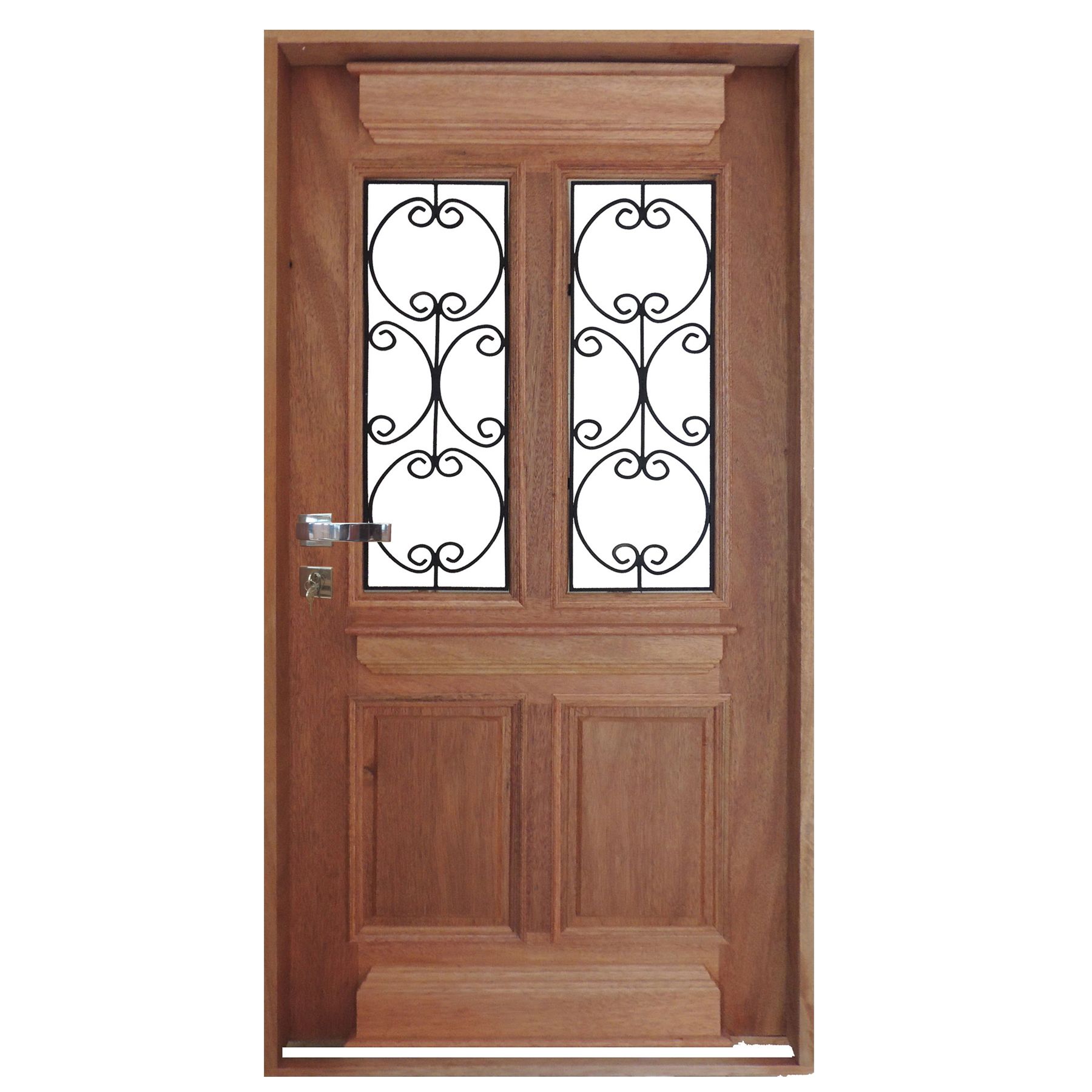Porta Montada de Giro Decorada de Madeira Arana 2,40x1,07m Metha