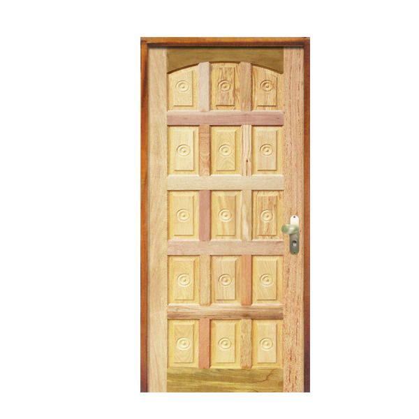 Porta Montada de Giro Decorada de Madeira Mista 2,10x0,82m Esquadrias Sidney