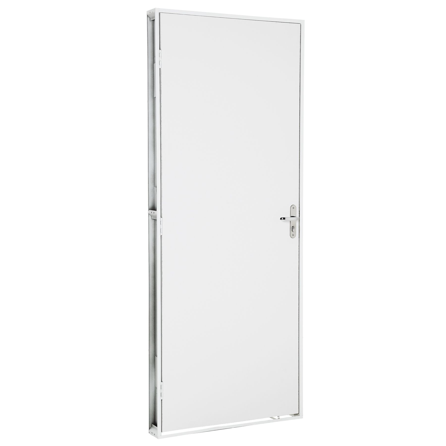 Porta Montada de Giro Decorada de Madeira|Aço Pintado Mista 2,15x0,85m Ullian