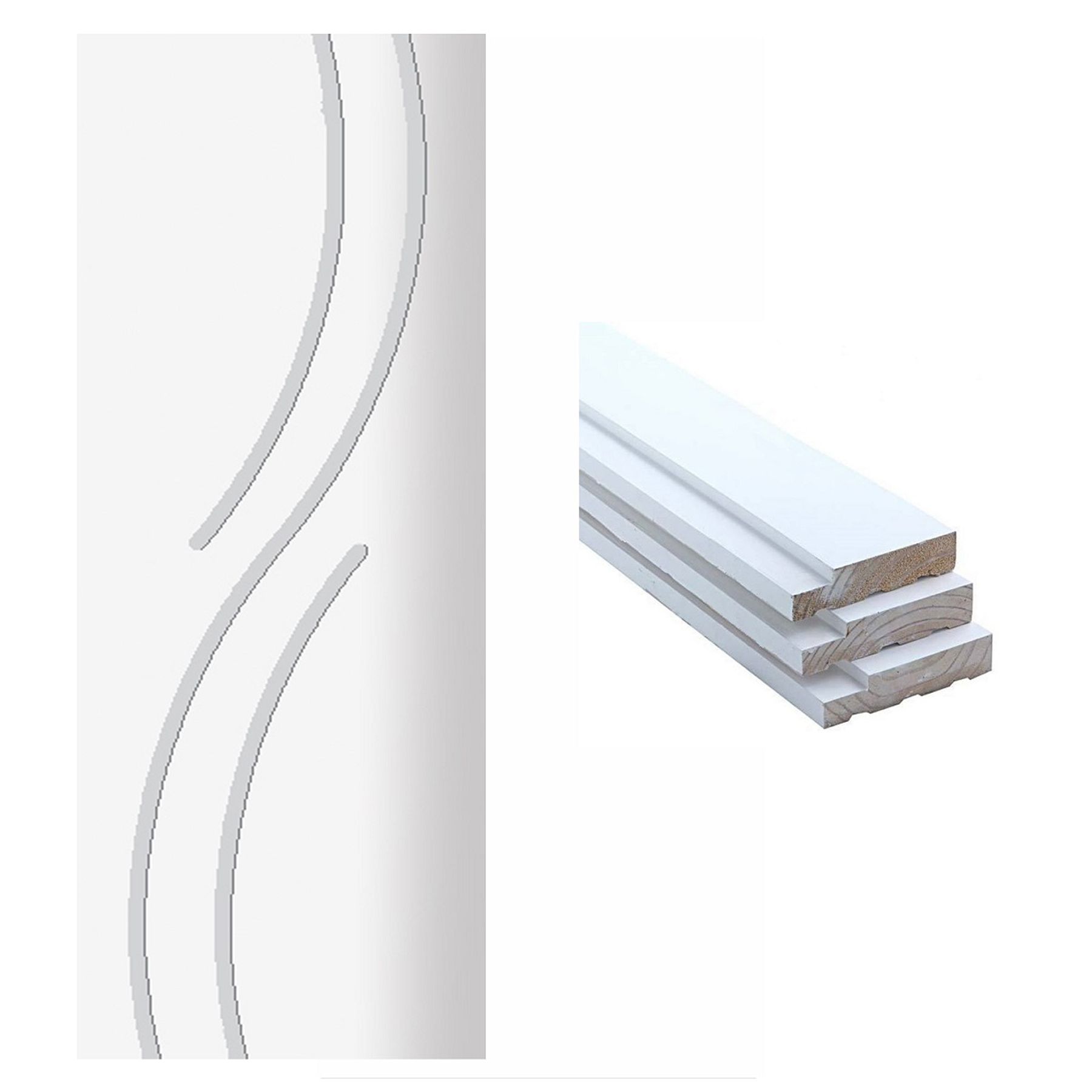 Porta Montada de Giro Frisada de Madeira Pinus Primer 2,10x0,60m Settis