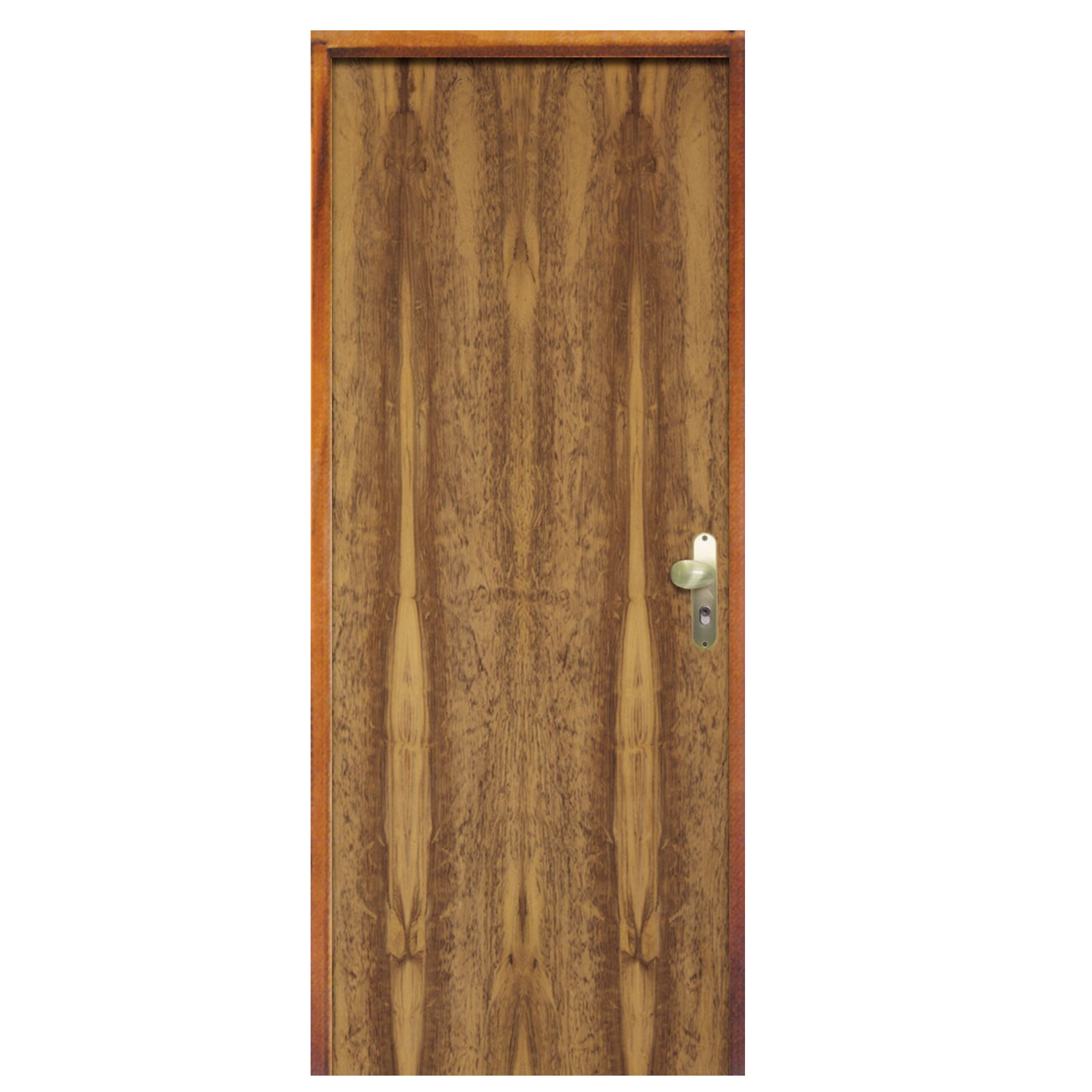 Porta Montada de Giro Lisa de Madeira Imbuia 2,10x0,72m Esquadrias Sidney