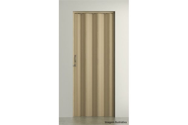 Porta Plus Sanfonada Lisa Carvalho Prata com Trinco 96 X 210 Ref. 04204-14