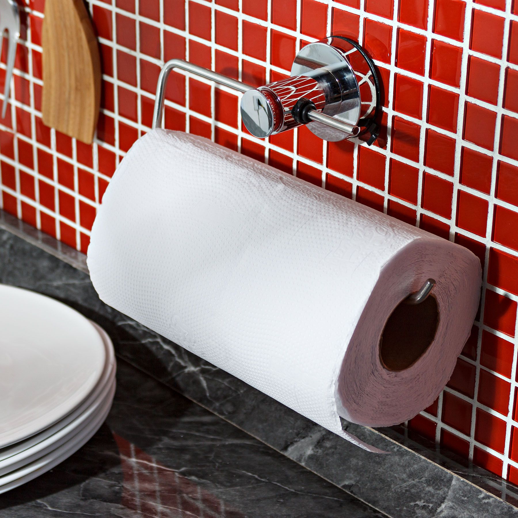 Porta Rolo de Parede Plástico 12x25x6,5cm Squalus