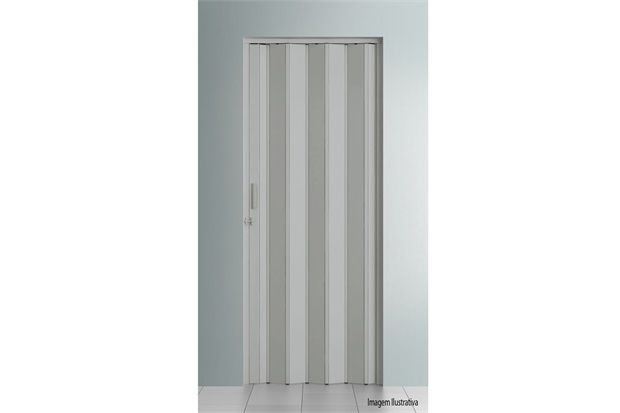 Porta Sanfonada com Trinco Cinza 210x60cm