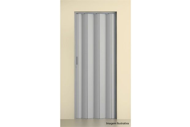 Porta Sanfonada com Trinco Cinza 210x72cm