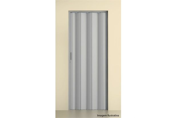 Porta Sanfonada com Trinco Cinza 2,10x84cm