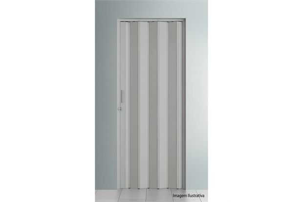 Porta Sanfonada com Trinco Cinza 210x84cm