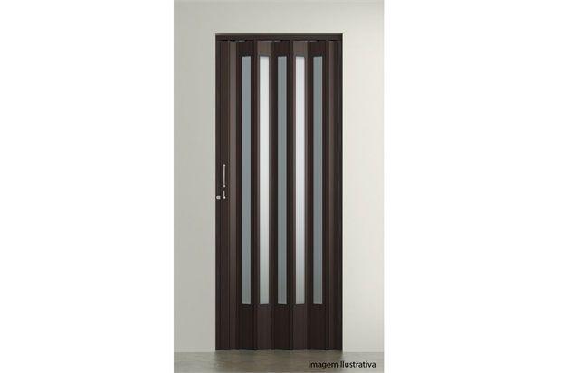 Porta Sanfonada Translúcida Plus Wengué com Trinco 72 X 210 Cm Ref. 04402-13