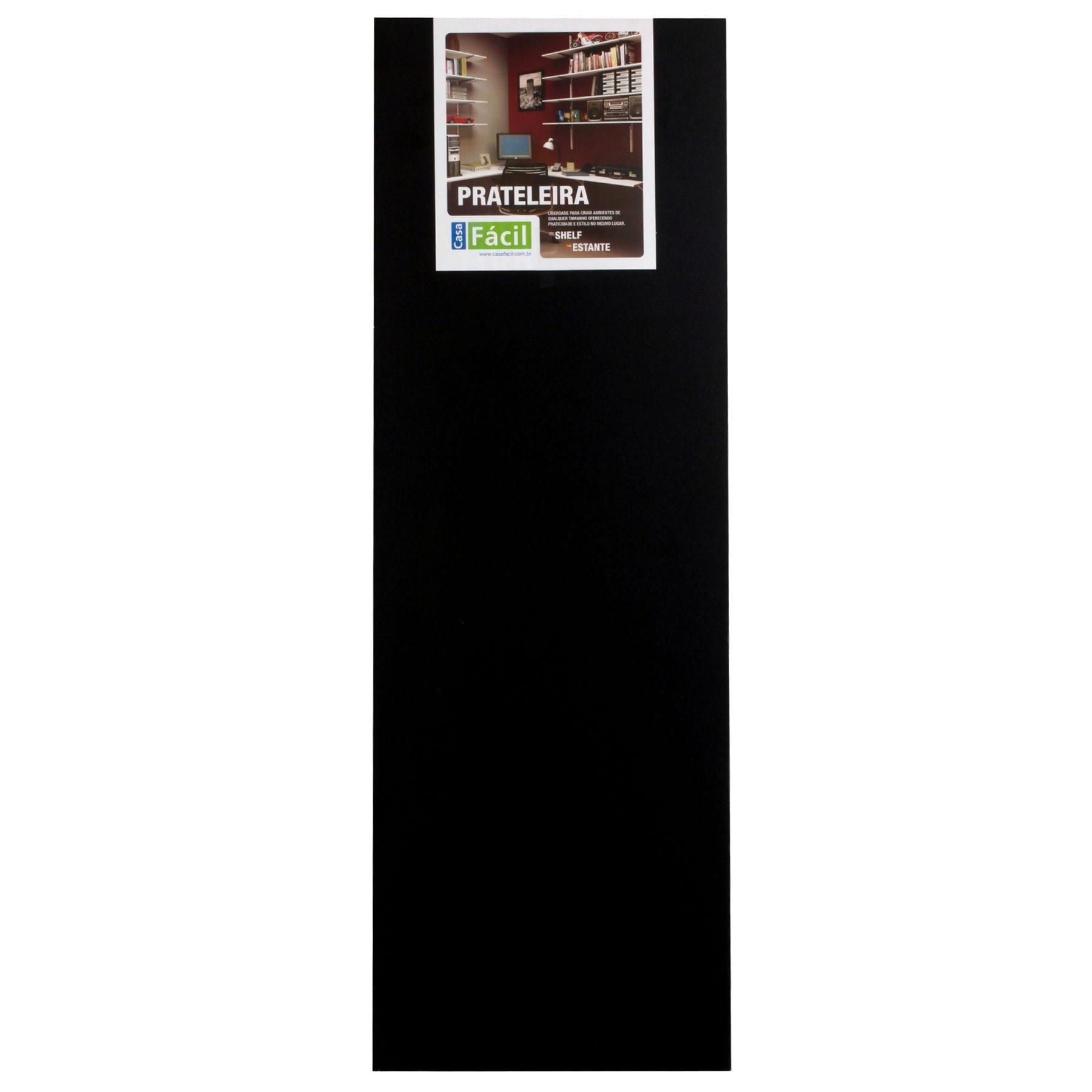 Prateleira Borda Reta sem Suporte MDP Preto 90x30x1,5cm Foil Casa Fácil