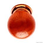 Puxador botão Bola de madeira mogno com base plástica dourada Fixtil