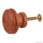 Puxador botão nabuco pequeno de madeira cerejeira Fixtil