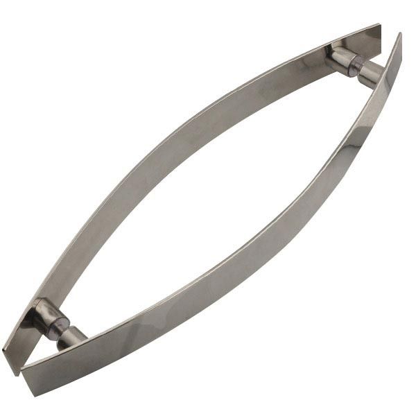 Puxador para Porta Duplo 100cm Inox Escovado Chato