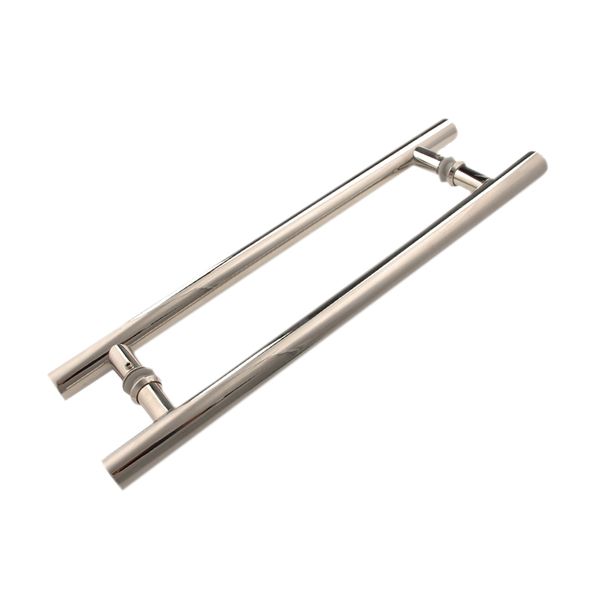 Puxador para Porta Duplo 75cm Inox Polido Tubular Geris