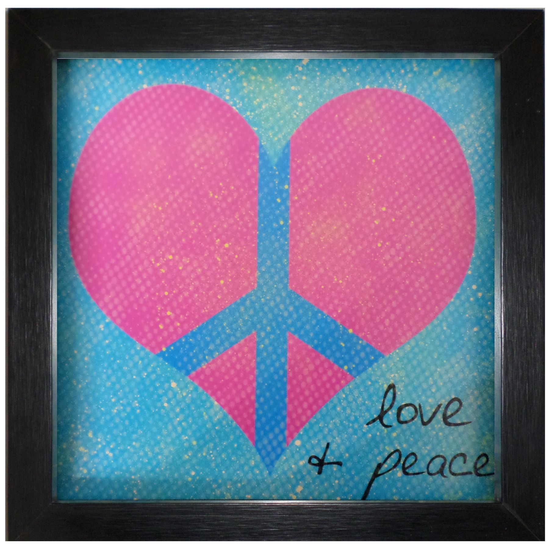 Quadro Peace and Love 30x30cm