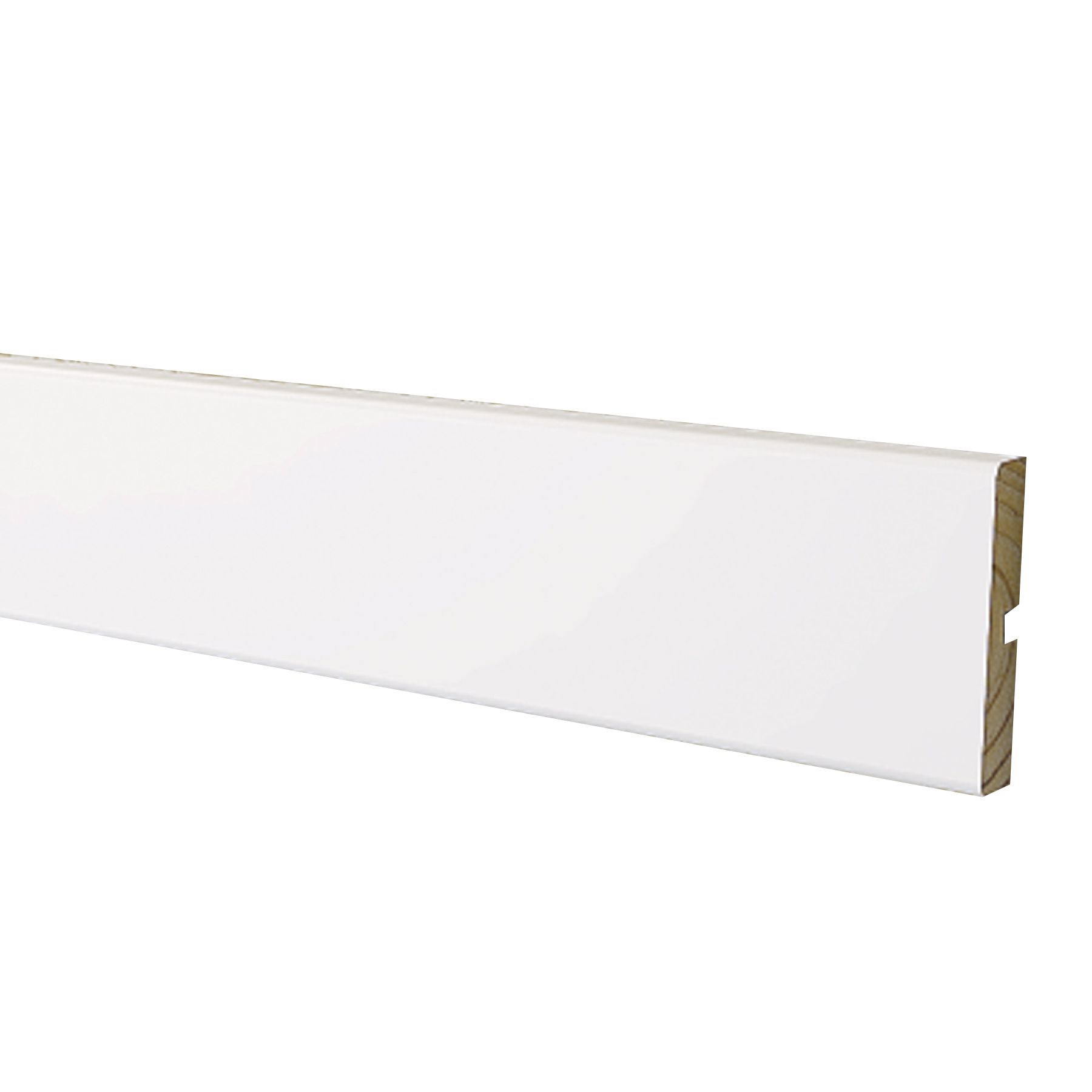 Rodameio Madeira laqueada Branco 7x240cm Moldurama
