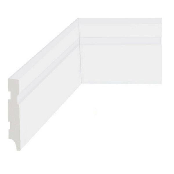Rodapé Madeira Easy Branco 12x1,8x2,1cm Durafloor