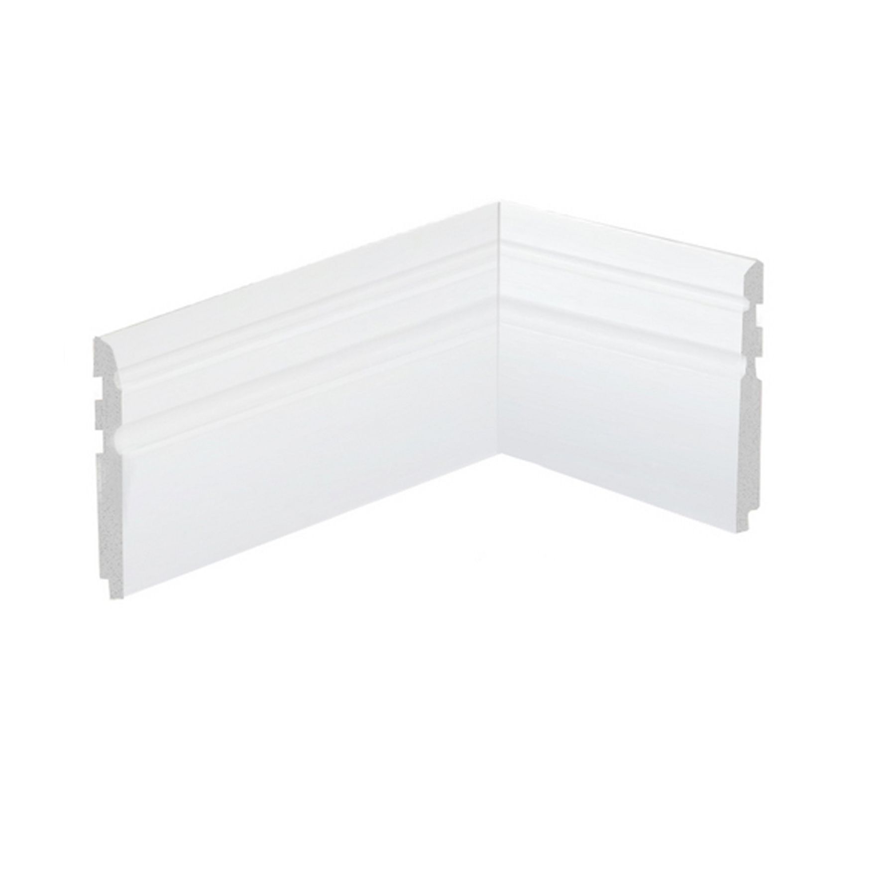 Rodapé MDF Frisado Branco E01 15x1,8x210cm Duratex