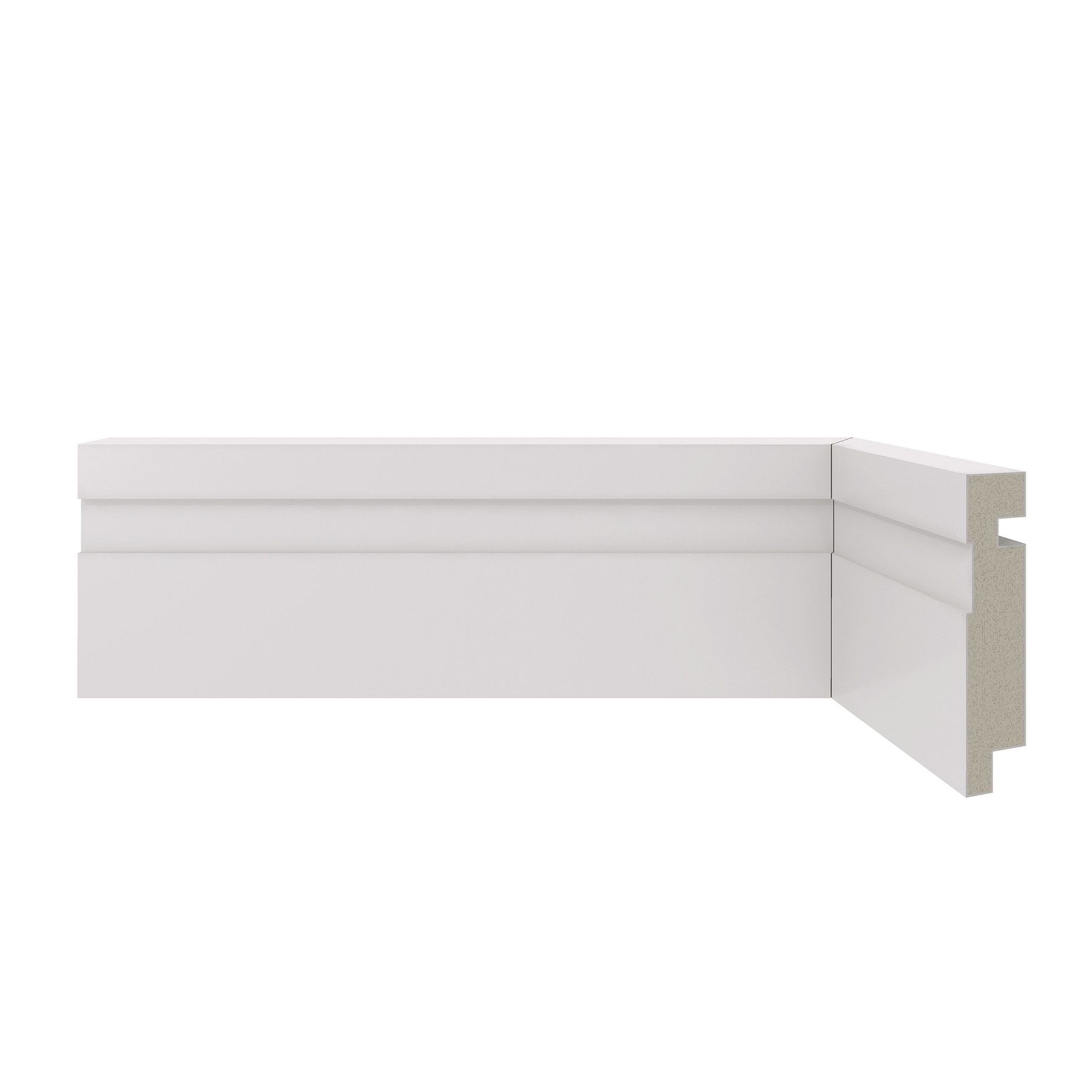 Rodapé Poliestireno Branco 7x240cm Santa Luzia