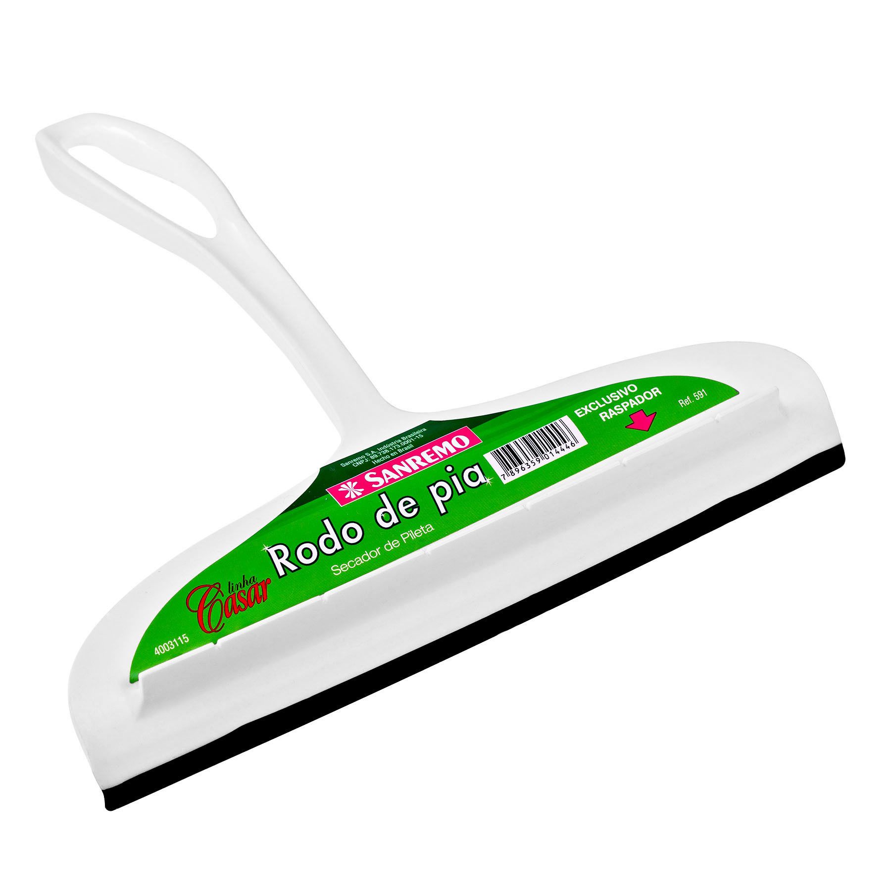 Rodinho de Pia Plástico Branco e Verde Sanremo