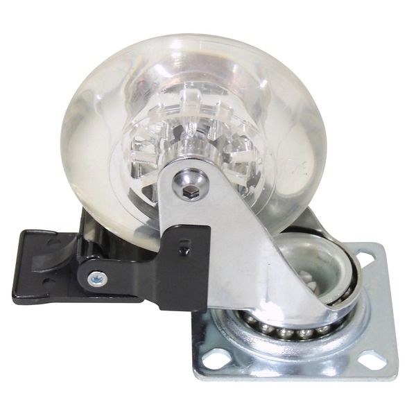 Rodízio Gel 75mm Chapa Giratório 50Kg com Freio Italy Line