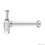 Sifão para pias de cozinha americana 1.1/2 x 2 30cm cromado Forusi