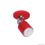 Spot de sobrepor Flex para 1 lâmpada base redonda vermelho Spot Line