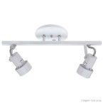 Spot Pipe trilho reto branco para 2 lâmpadas dicróica GU10 50W Thema