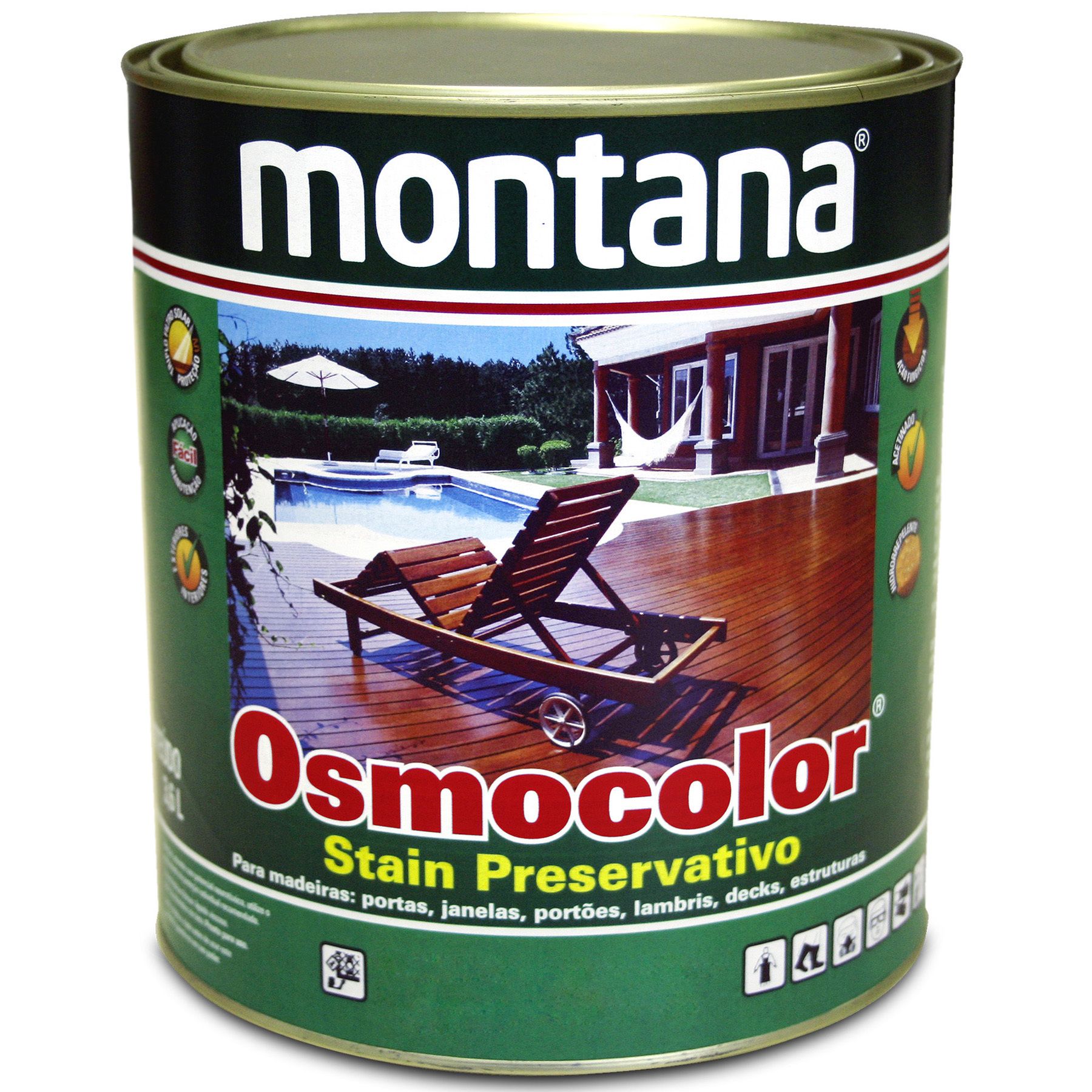 Stain Osmocolor UV Deck Semibrilho Castanho UV Deck 900ml Montana