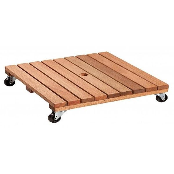 Suporte para Chão Móvel Madeira Quadrado 34x34cm Natural