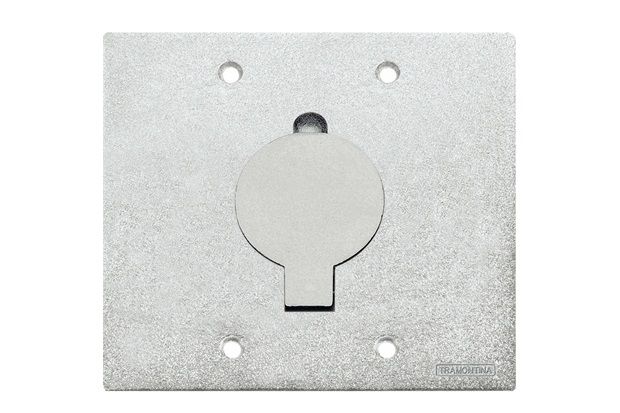 Tampa Unha Simples para Caixa de Piso 4x4 Cromada