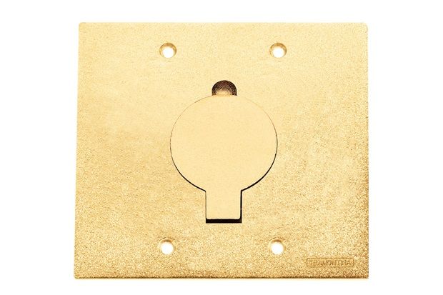 Tampa Unha Simples para Caixa de Piso 4x4 Dourado