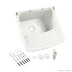 Tanque lavanderia de plástico 24 litros branco Astra