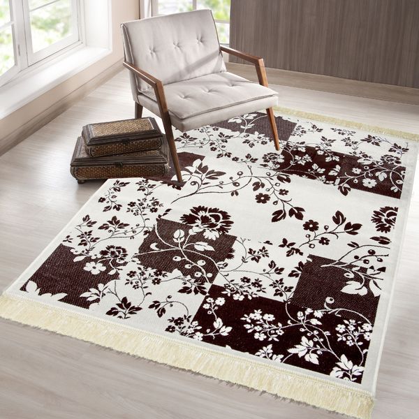 Tapete Belga Marrom e Branco 1,40x2,00m